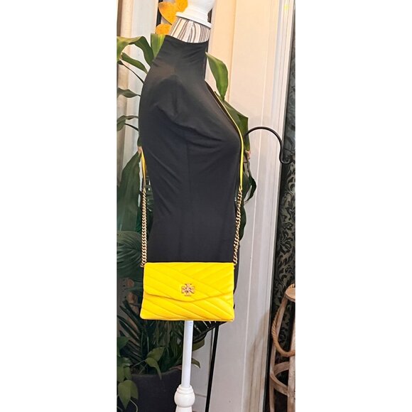 Authentic Tory Burch Yellow Quilted Leather Kira Crossbody - Picture 13 of 14
